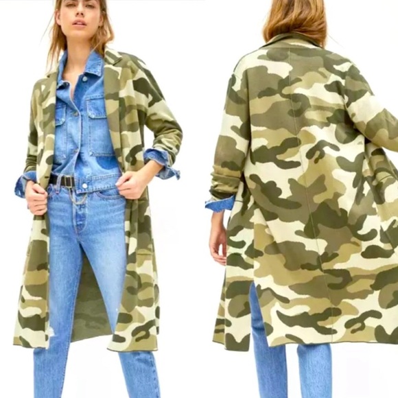 Maeve Tops - Anthropologie / Maeve / Kieran Sweater Coat / Size Large Camo Cardigan